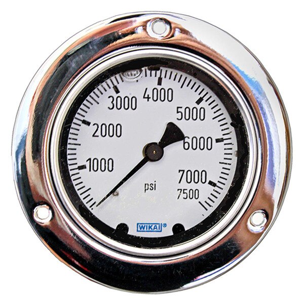 WIKA 2.5" 3-Hole Face Air Pressure Gauge 7500PSI